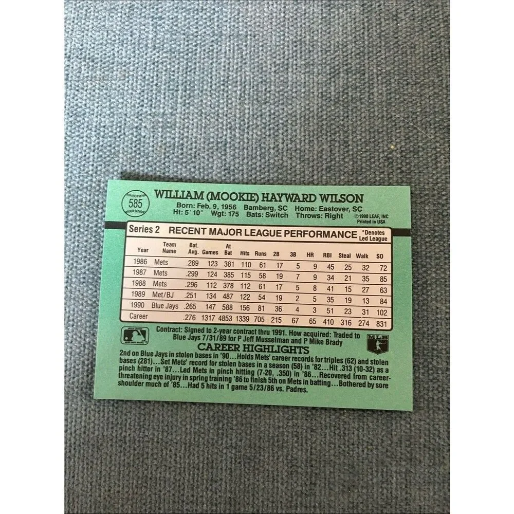 1991 Donruss Toronto Blue Jays Baseball Card Trading Card
